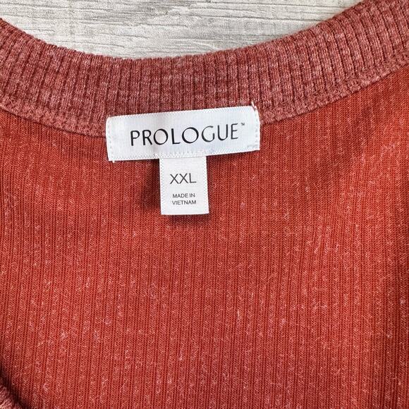 Prologue Burnt Orange Fitted Ribbed Tank Top Womens Plus XXL Scoop Neck Stretch - Picture 6 of 7